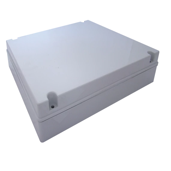 TRACON Elektronikai doboz, világos szürke, teli fedéllel, 380x300x120mm, IP55 (MED383012)