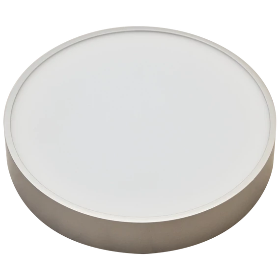TRACON Műanyag búrás falon kívüli LED lámpatest ezüst peremmel, 230 V, 50 Hz, 8 W, 600 lm, 3000 K, EEI=G (MFDS8W)