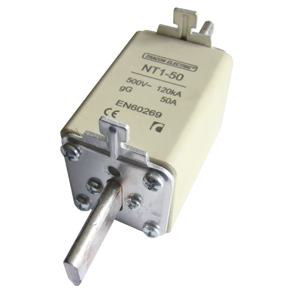 TRACON Késes biztosító, Un=400V AC, 50A, 1, 120kA/500VAC, gG (NT1-50)