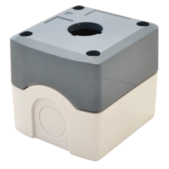 TRACON Összeállított tokozat nyomógombokhoz, szürke, 1-es, d=22,5, IP65, 2xPG-13,5 (NYGD-1GR)