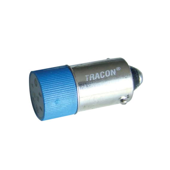 TRACON LED-es jelzőizzó, kék, 400V AC, Ba9s (NYGL-AC400B)