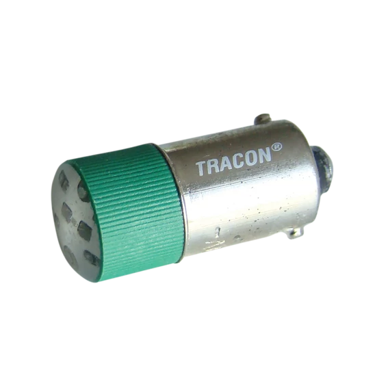 TRACON LED-es jelzőizzó, zöld, 400V AC, Ba9s (NYGL-AC400G)