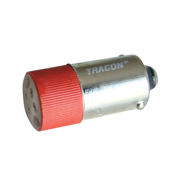 TRACON LED-es jelzőizzó, piros, 400V AC, Ba9s (NYGL-AC400R)