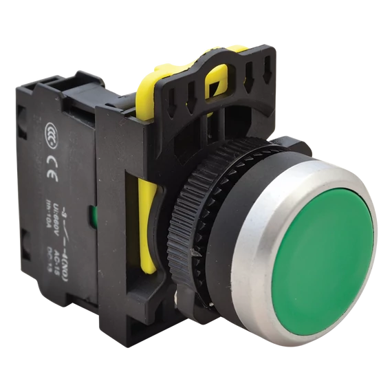 TRACON Egyszerű nyomókapcsoló, zöld, 1xNO, 5A/230V AC-15, IP65 (NYK3-G)