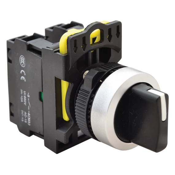 TRACON Karos kapcsoló, háromállású, rugóvisszatérítéses, 2xNO, 5A/230V AC-15, IP65 (NYK3-S34BK)