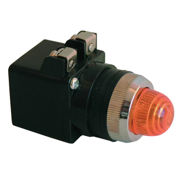 TRACON Jelzőlámpa, műanyag testű, sárga, transzformátorral, 0,4A/230V AC, d=22mm, IP42, NYGI6 (NYLBV855S)