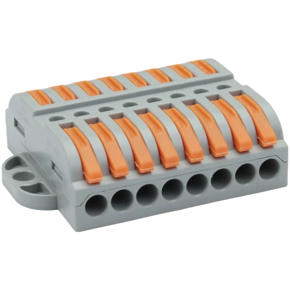 TRACON Csavar nélküli vezetékösszekötő, toldó, nyitható, 0,5-4mm2, 32A, 400VAC 8P (OVOFT88)