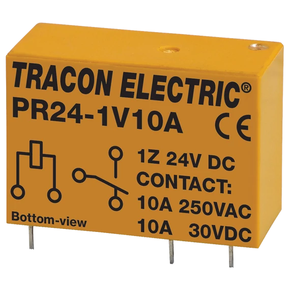 TRACON Print relé, 24V DC / 1xCO (10A, 230V AC / 30V DC) (PR24-1V10A)