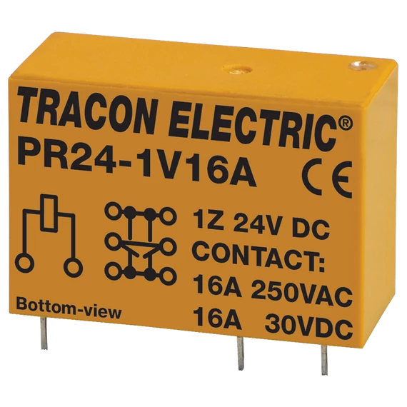 TRACON Print relé, 24V DC / 1xCO (16A, 230V AC / 30V DC) (PR24-1V16A)