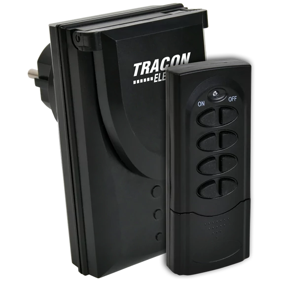 TRACON Távkapcsolós csatlakozóaljzat, 1 aljzat, 1 távírányító, IP44, 230VAC, 50Hz, 3600W, IP44, 433,92MHz (RCS11-IP)