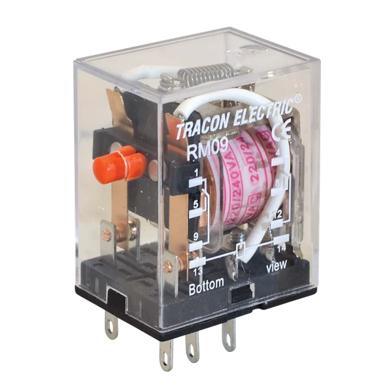 TRACON Miniatűr relé, 48V AC / 2xCO, (3A, 230V AC / 28V DC) (RM09-48AC)