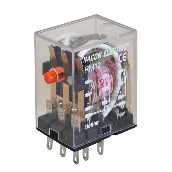TRACON Miniatűr relé, 12V DC / 3xCO, (3A, 230V AC / 28V DC) (RM12-12DC)