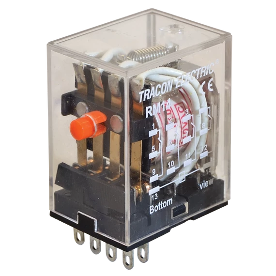 TRACON Miniatűr relé, 12V AC / 4xCO (3A, 230V AC / 28V DC) (RM14-12AC)