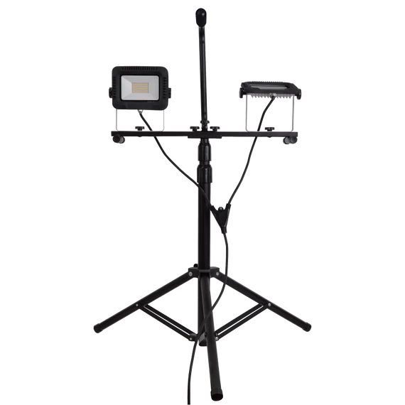 TRACON Állványos LED szerelő fényvető, 220-240 VAC, 2x20W, 4000K, IP65, 2x1600lm, EEI=G (RSMDAW220W)