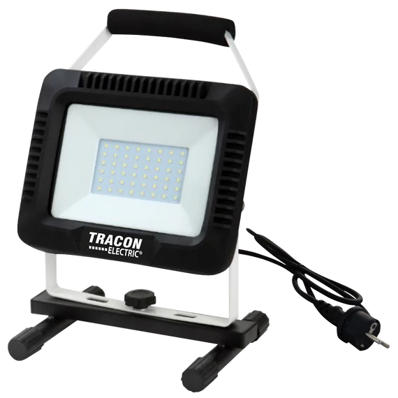 TRACON Hordozható LED szerelő fényvető, 220-240 VAC, 30W, 2400lm, IP65, 4000K, EEI=G (RSMDAW30W)
