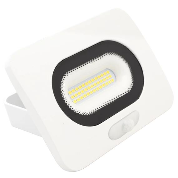 TRACON SMD fényvető mozgásérzékelővel, fehér, 10W, 4000K, IP65, 220-240V AC, 800lm, 110°, 3-10m, EEI=G (RSMDLFM10)