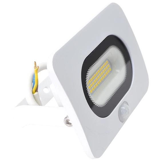 TRACON SMD fényvető mozgásérzékelővel, fehér, 20W, 4000K, IP65, 220-240V AC, 1600lm, 110°, 3-10m, EEI=G (RSMDLFM20)