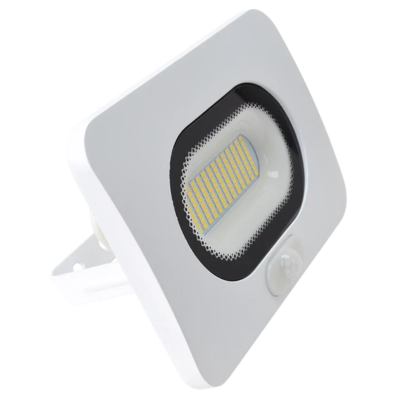 TRACON SMD fényvető mozgásérzékelővel, fehér, 50W, 4000K, IP65, 220-240V AC, 4000lm, 110°, 3-10m, EEI=G (RSMDLFM50)
