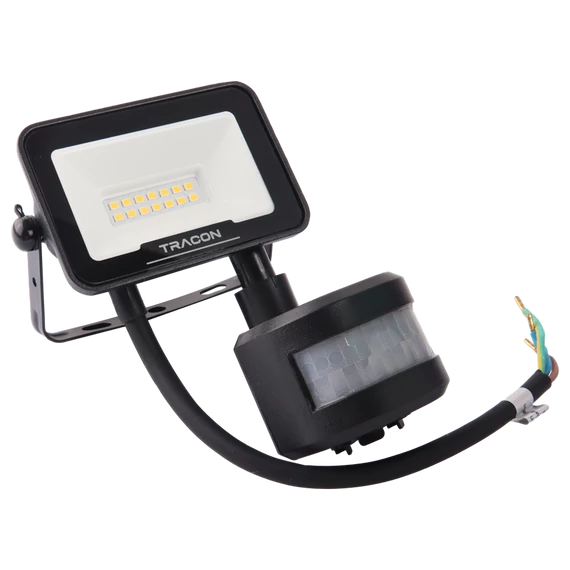 TRACON LED fényvető SAMSUNG chippel, mozgásérzékelős, 220-240V AC, 10W, 4000K, IP65, 1000lm, EEI=F (RSMDSM10W)