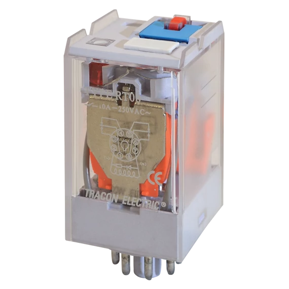 TRACON Ipari teljesítmény relé, 12V AC / 2xCO (10A, 230V AC / 28V DC) (RT08-12AC)