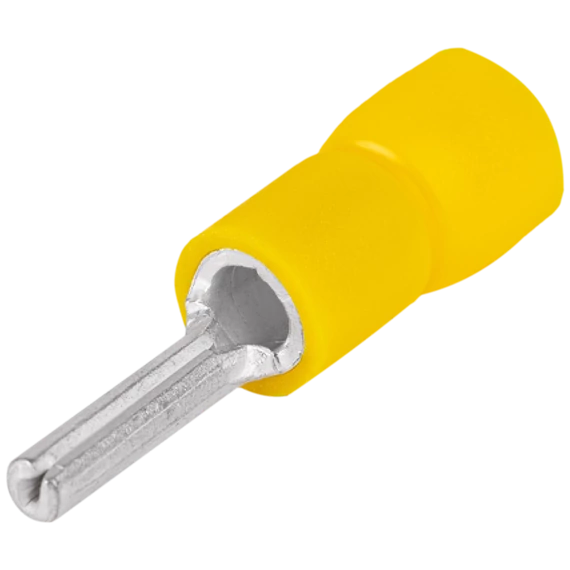 TRACON Szigetelt csapos saru, ónozott elektrolitréz, sárga, 6mm2, (l1=13mm, d1=3,5mm), PVC (SCS)
