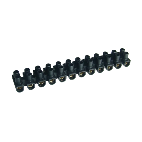 TRACON Flexibilis nyomólemezes sorozatkapocs, H profil, 12 tag, fekete, 10 mm2, 450VAC, 50A, PP (SF15A-H-L)