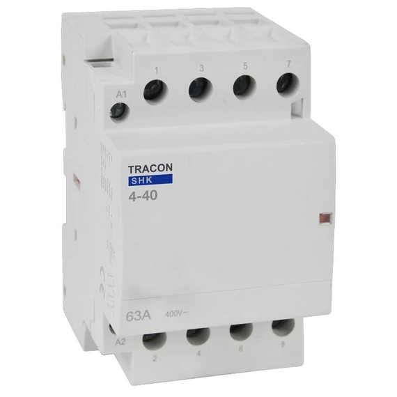TRACON Installációs kontaktor, 230V AC, 50Hz, 3 Mod, 4xNO, AC1/AC7a, 40A (SHK4-40)