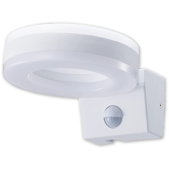TRACON Mozgásérzékelős fali lámpatest, gyűrű forma, 230VAC, 20W, 1700lm, 4500K, 10s-5m, 3-2000lx, 9m, IP65, EEI=F (SLOM20W)