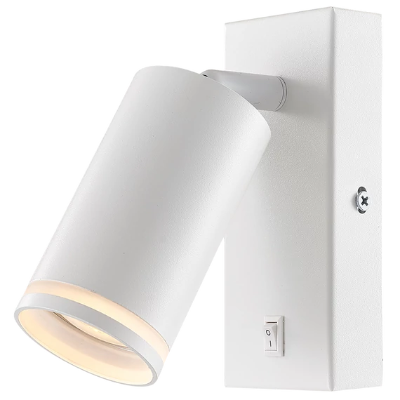 TRACON Oldalfali állítható spot lámpatest, fehér, kapcsolóval, 100-240VAC, 50Hz, 1xGU10, max.35W (SPGU10LFW)