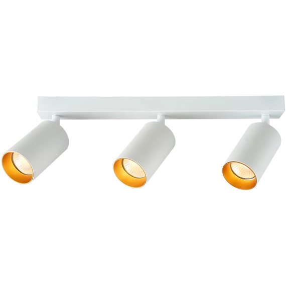 TRACON Mennyezeti állítható spot lámpatest, fehér, arany reflektor, 100-240VAC, 50Hz, 3xGU10, max.3x35W (SPGU10MA3GW)