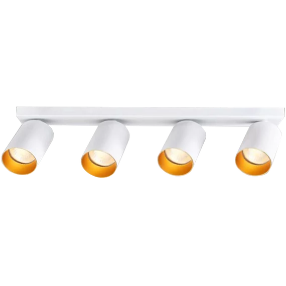 TRACON Mennyezeti állítható spot lámpatest, fehér, arany reflektor, 100-240VAC, 50Hz, 4xGU10, max.4x35W (SPGU10MA4GW)