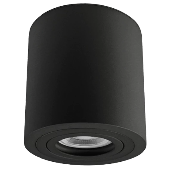 TRACON Mennyezeti védett spot lámpatest, hengeres, fekete, 100-240VAC, 50Hz, 1xGU10, max.35W, IP44 (SPGU10MIPB)