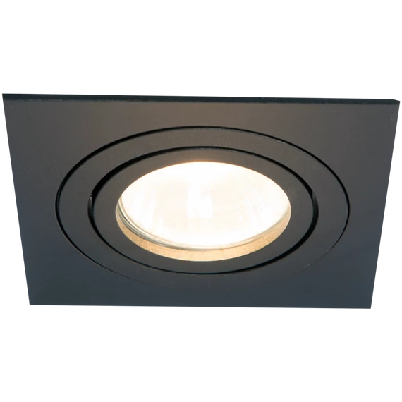 TRACON Süllyesztett spot lámpatest, négyzetes, dönthető, fekete, 93x93x24mm (SPND1B)