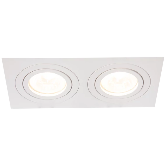 TRACON Süllyesztett spot lámpatest, négyzetes, dönthető, fehér, 173x93x24mm (SPND2W)