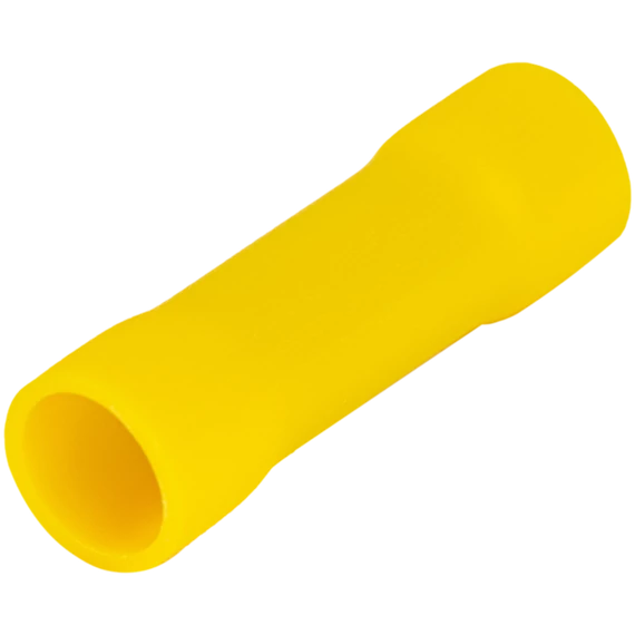 TRACON Szigetelt toldóhüvely, ónozott elektrolitréz, sárga, 6mm2, (L=27mm, d1=4,1mm), PVC (STH)