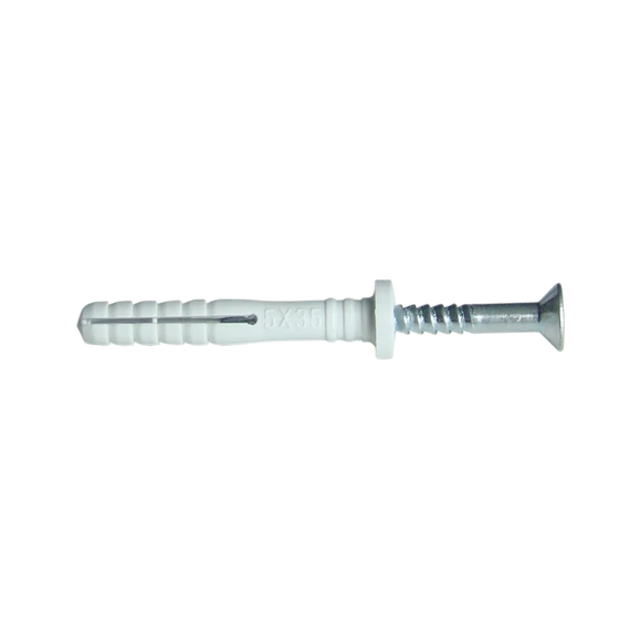 TRACON Beüthető tipli+csavar, szürke, M6x35mm, PA6.6 (TB635)