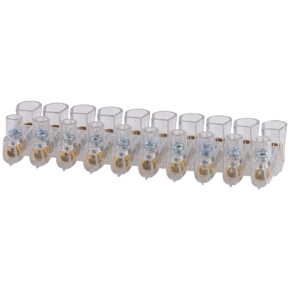 TRACON Csavaros csatlakozó, átlátszó házzal, 10 tagú, 1 csavar, 10x6mm2, 450VAC (TBT-6/10)