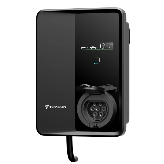TRACON E-AUTÓ TÖLTŐÁLLOMÁS 22kW Type2 Csatlakozó aljzattal, 3x32A/400V, 22kW, TYPE2 (TECS303S)