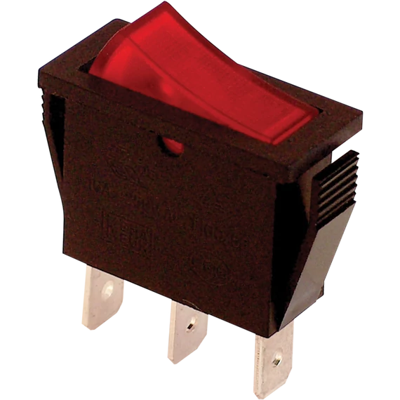 TRACON Készülékkapcsoló, BE-KI, piros-világító, 16(6)A, 250V AC (TES-21)
