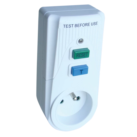 TRACON Áram-védőkapcsolós adapter, csapos védőérintkezővel, 16A, 30mA, 6kA, IP40, A / AC, E2 (TFGA-1F)