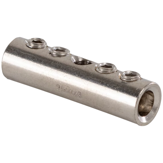 TRACON Szigeteletlen toldóhüvely csavarral, ónozott, 10mm2, (d1=4,5mm, L=30mm) (THCS10)