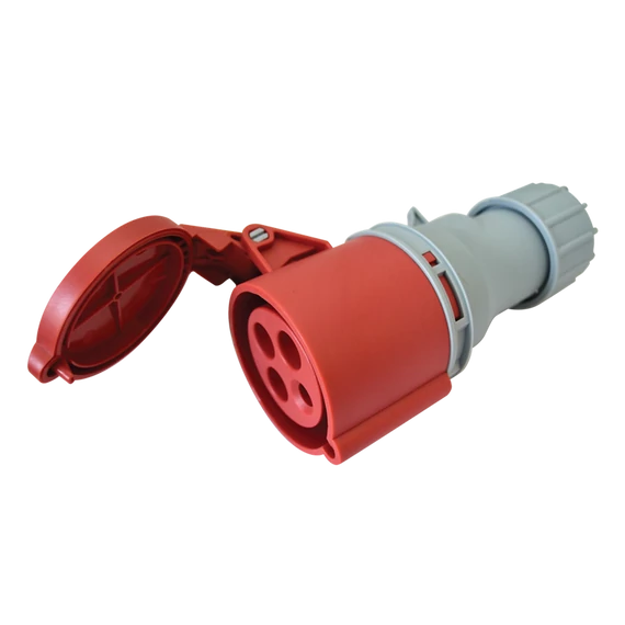 TRACON Ipari csatlakozóaljzat, fokozott védelemmel, 16A, 400V, 3P+E, 6h, IP67 (TICS-2142H)