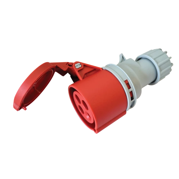 TRACON Ipari csatlakozóaljzat, fokozott védelemmel, 32A, 400V, 3P+E, 6h, IP67 (TICS-2242H)