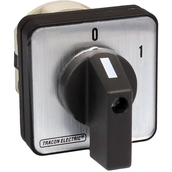 TRACON Kézikapcsoló, BE-KI, 400V, 50Hz, 20A, 2P, 5,5kW, 48x48mm, 60° (TK-206/2)