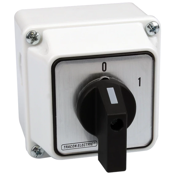 TRACON Tokozott kézikapcsoló, BE-KI, 400V, 50Hz, 20A, 3P, 5,5kW, 48x48mm, 60°, IP65 (TK-206/3T65)