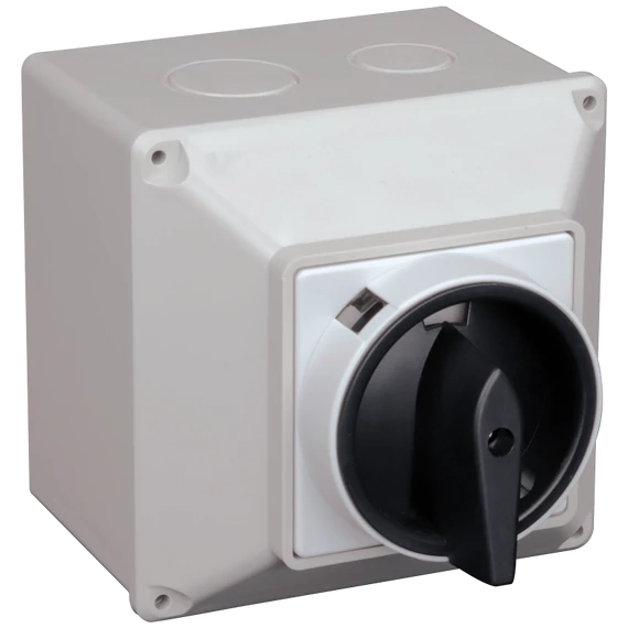 TRACON Tokozott főkapcsoló, BE-KI, 400V, 50Hz, 20A, 4P, 5,5kW, 64x64mm, IP44 (TKF-20T)