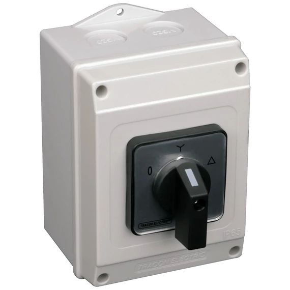 TRACON Tokozott közvetlen Y-D motorkapcsoló, 400V, 50Hz, 25A, 7,5kW, 48x48mm, IP65 (TKM-25/CT65)