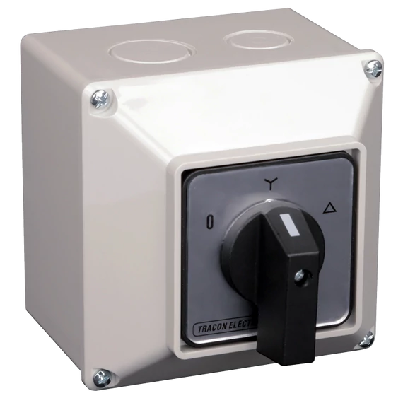 TRACON Tokozott közvetlen Y-D motorkapcsoló, 400V, 50Hz, 32A, 11kW, 64x64mm, IP44 (TKM-32/CT)