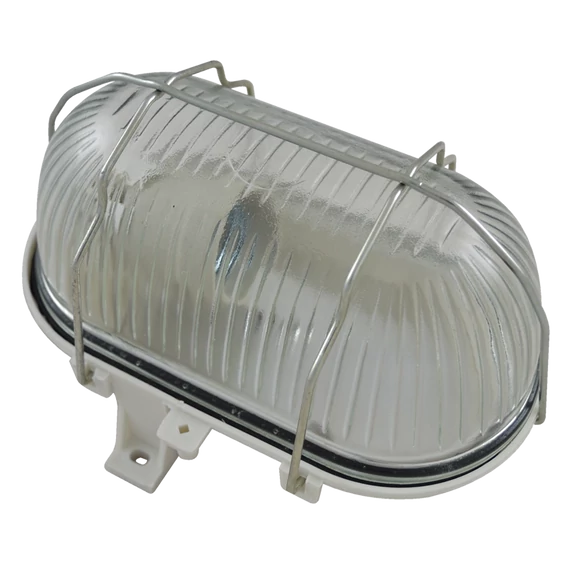 TRACON Műanyag hajólámpa, ovális, fehér, 230 V, 50Hz, E27, max.60W, IP44, class II (TLH-08S)