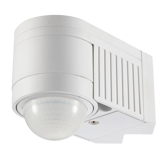 TRACON Mozgásérzékelő, fali, sarokelemmel, fehér, 230V, 50Hz, 360°, 1-12m, 10s-15min, 3-2000lux, IP44 (TMB-118)